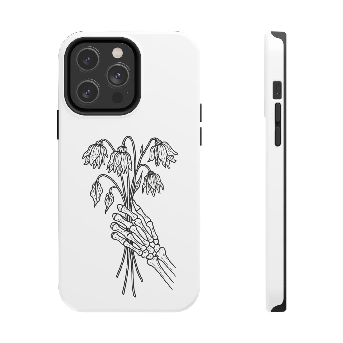 Phone Case | Skeleton Hand, Flower Bouquet - Tough and Stylish, Skeleton Design, Perfect for Grunge Lovers, Unique Gift for Everyday Use