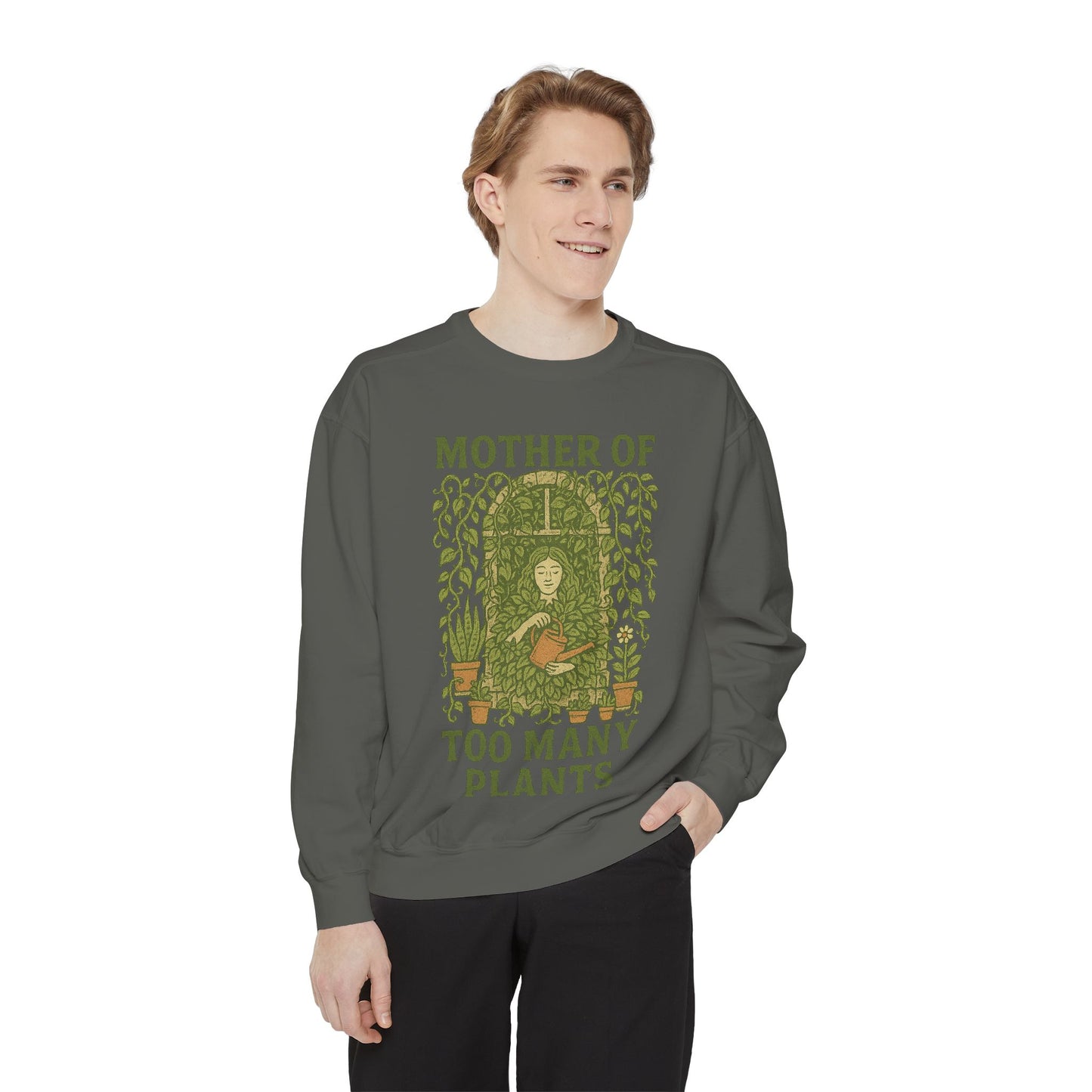 Unisex Sweatshirt | Mother of Too Many Plants - Cozy Gardening Gift, Plant Lover Apparel, Eco-Friendly Fashion