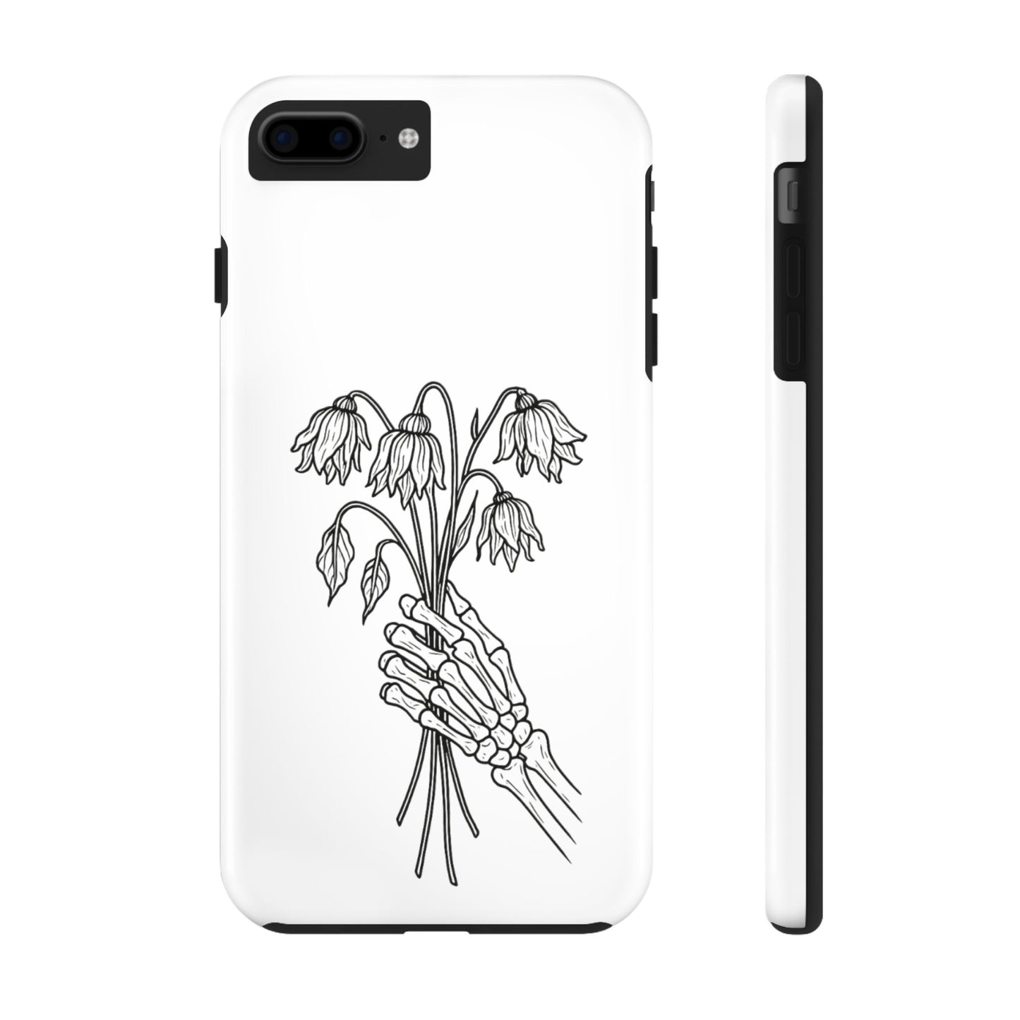 Phone Case | Skeleton Hand, Flower Bouquet - Tough and Stylish, Skeleton Design, Perfect for Grunge Lovers, Unique Gift for Everyday Use
