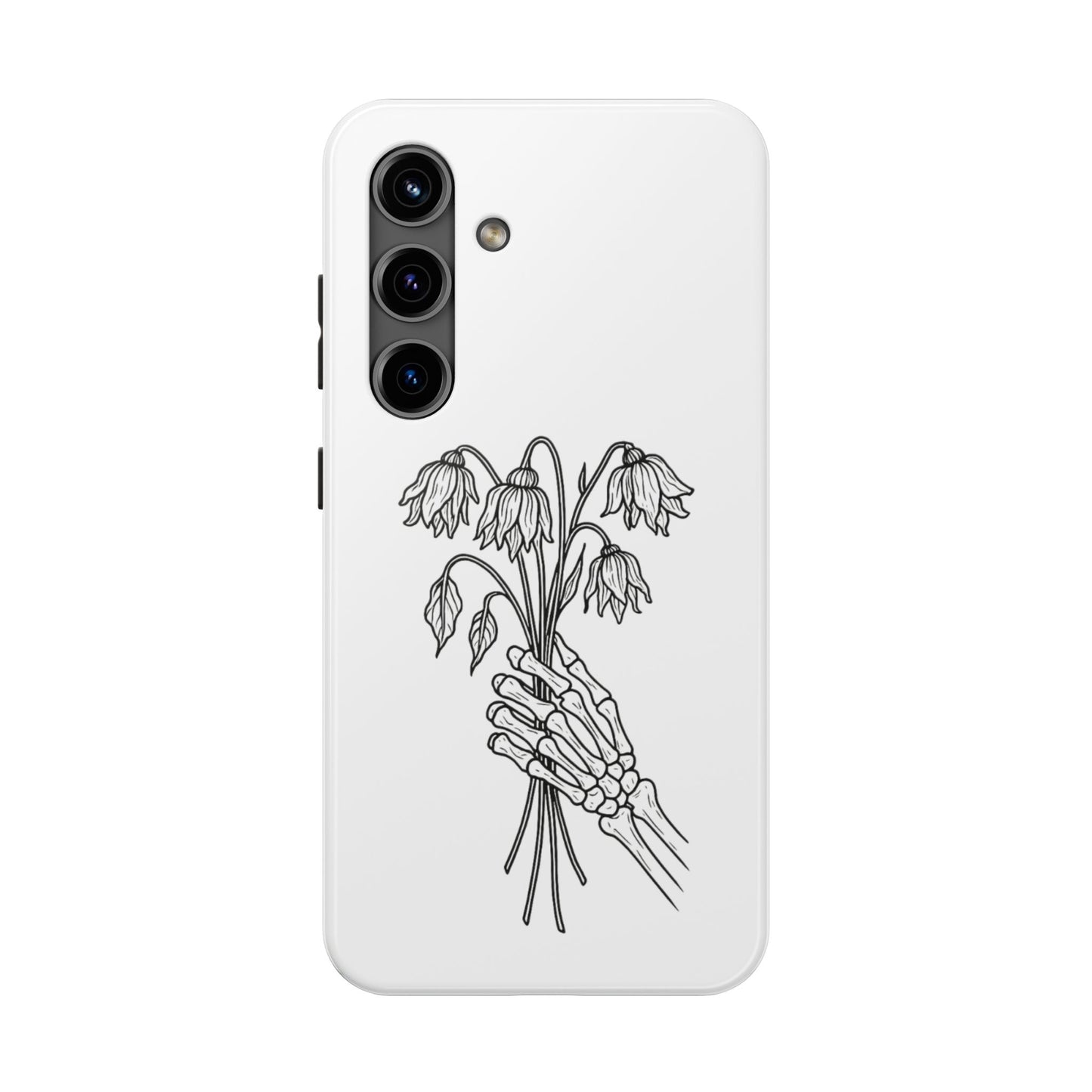 Phone Case | Skeleton Hand, Flower Bouquet - Tough and Stylish, Skeleton Design, Perfect for Grunge Lovers, Unique Gift for Everyday Use