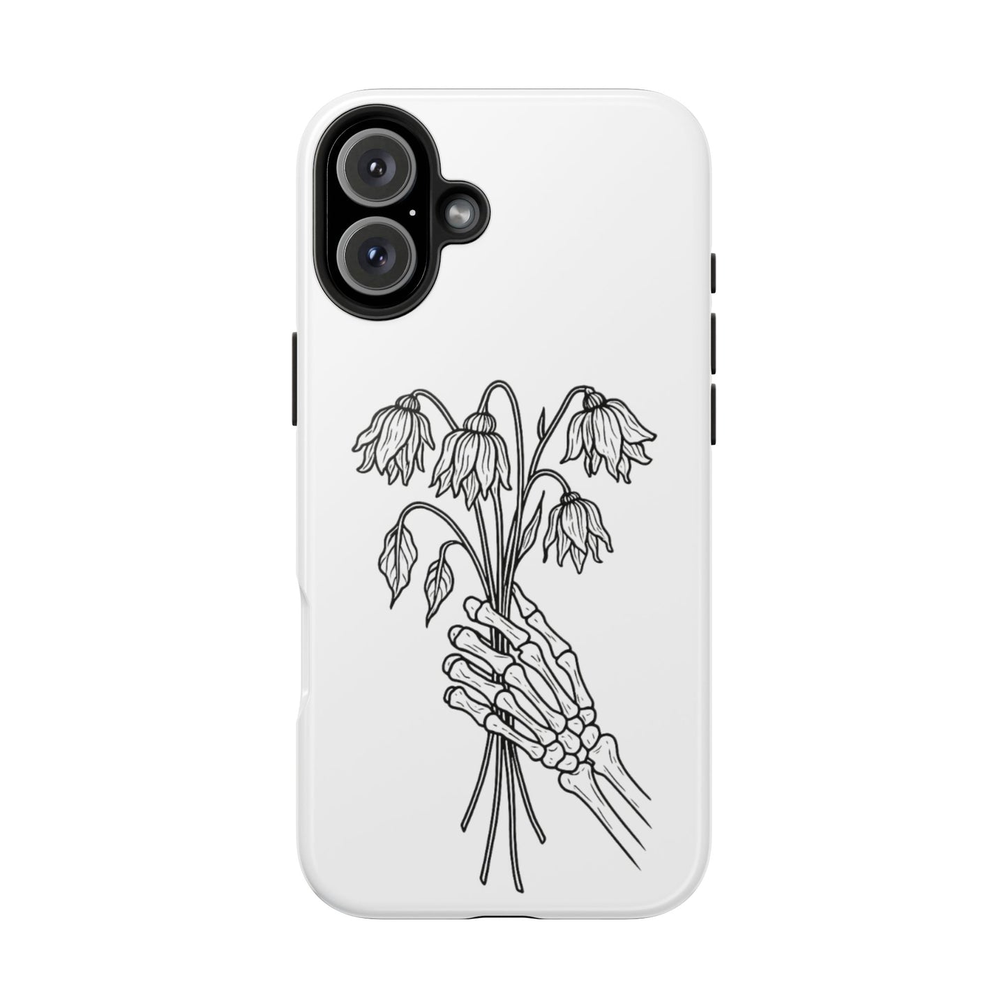 Phone Case | Skeleton Hand, Flower Bouquet - Tough and Stylish, Skeleton Design, Perfect for Grunge Lovers, Unique Gift for Everyday Use