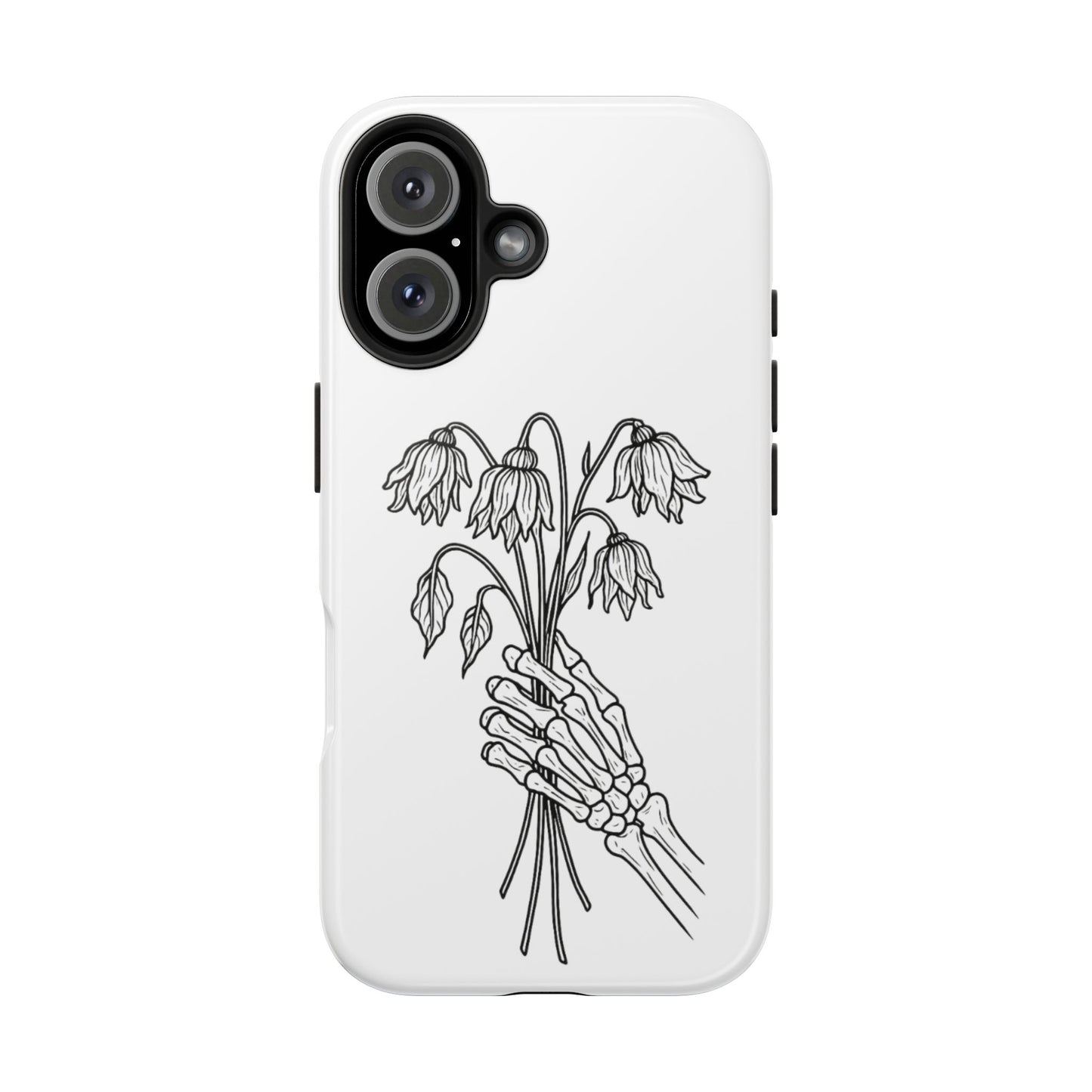 Phone Case | Skeleton Hand, Flower Bouquet - Tough and Stylish, Skeleton Design, Perfect for Grunge Lovers, Unique Gift for Everyday Use