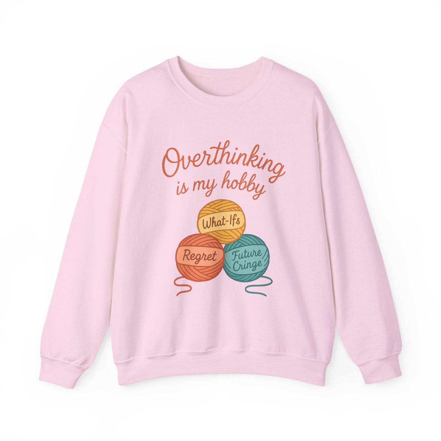 Cozy Unisex Crewneck | Overthinking Is My Hobby Sweatshirt - Thoughtful Souls, Ideal Gift for Friends, Self-Care Everyday Wear