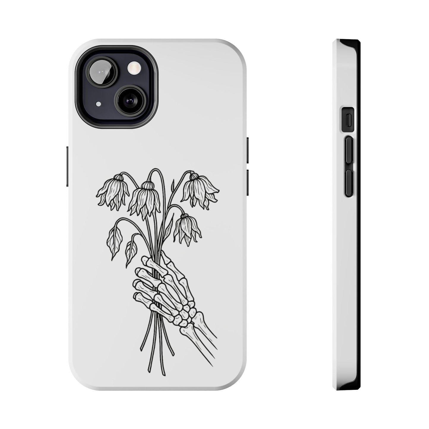 Phone Case | Skeleton Hand, Flower Bouquet - Tough and Stylish, Skeleton Design, Perfect for Grunge Lovers, Unique Gift for Everyday Use