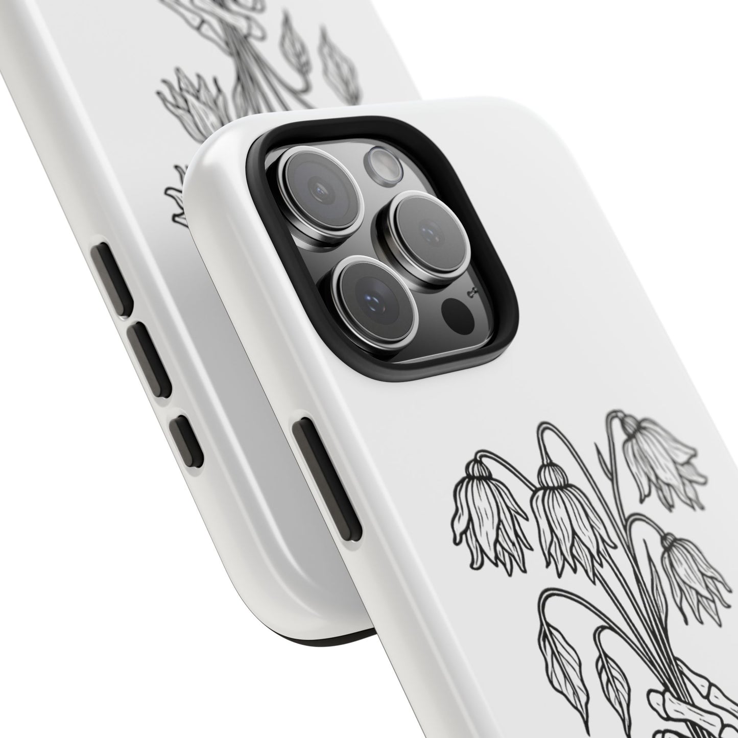 Phone Case | Skeleton Hand, Flower Bouquet - Tough and Stylish, Skeleton Design, Perfect for Grunge Lovers, Unique Gift for Everyday Use