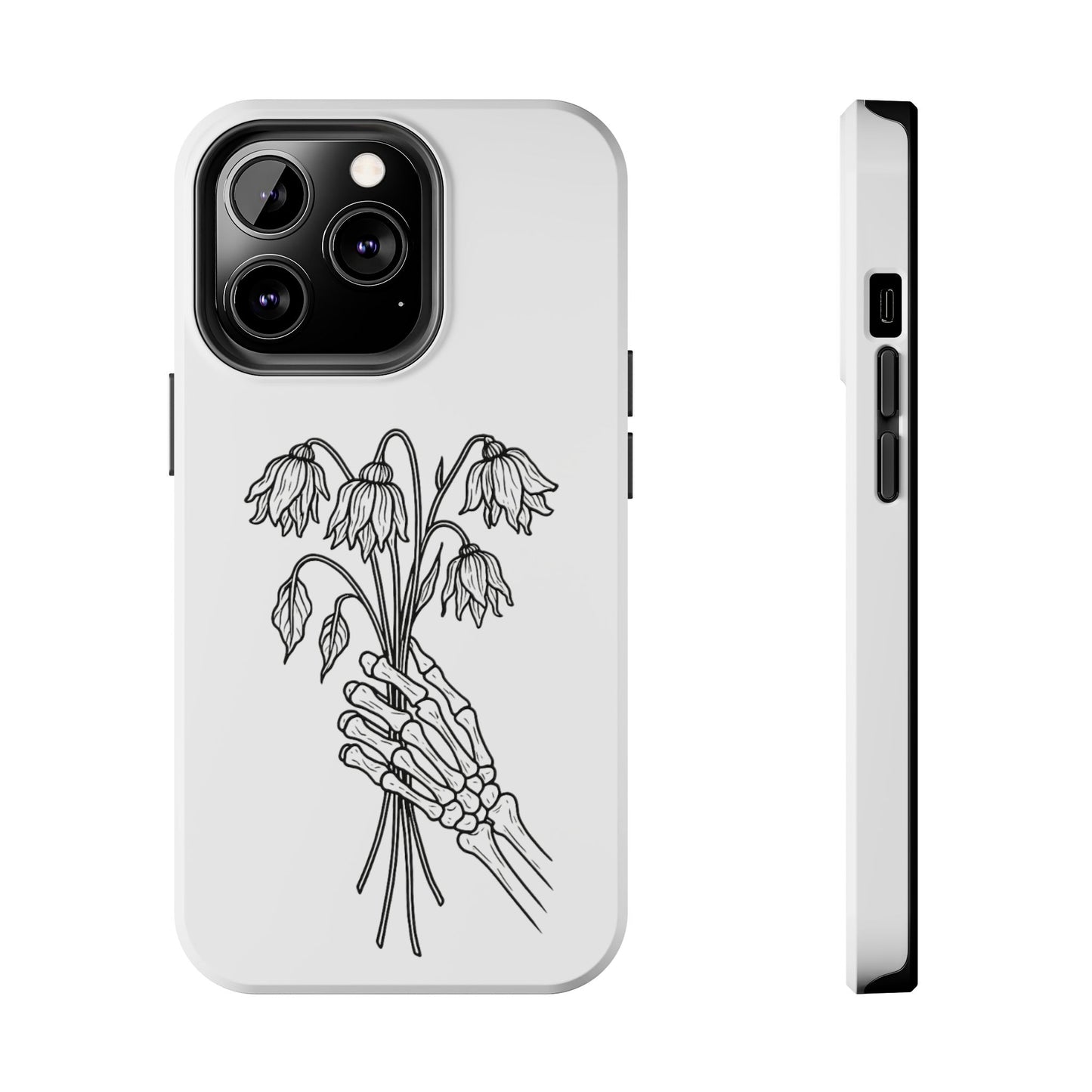 Phone Case | Skeleton Hand, Flower Bouquet - Tough and Stylish, Skeleton Design, Perfect for Grunge Lovers, Unique Gift for Everyday Use