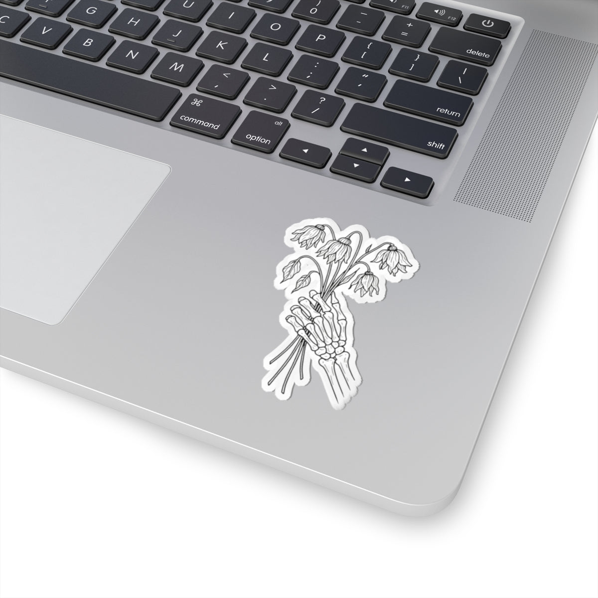 Kiss Cut Stickers | Skeleton Hand, Flower Bouquet - Gothic Floral Skeleton, Decorative Decal, DIY Scrapbooking, Unique Gifts