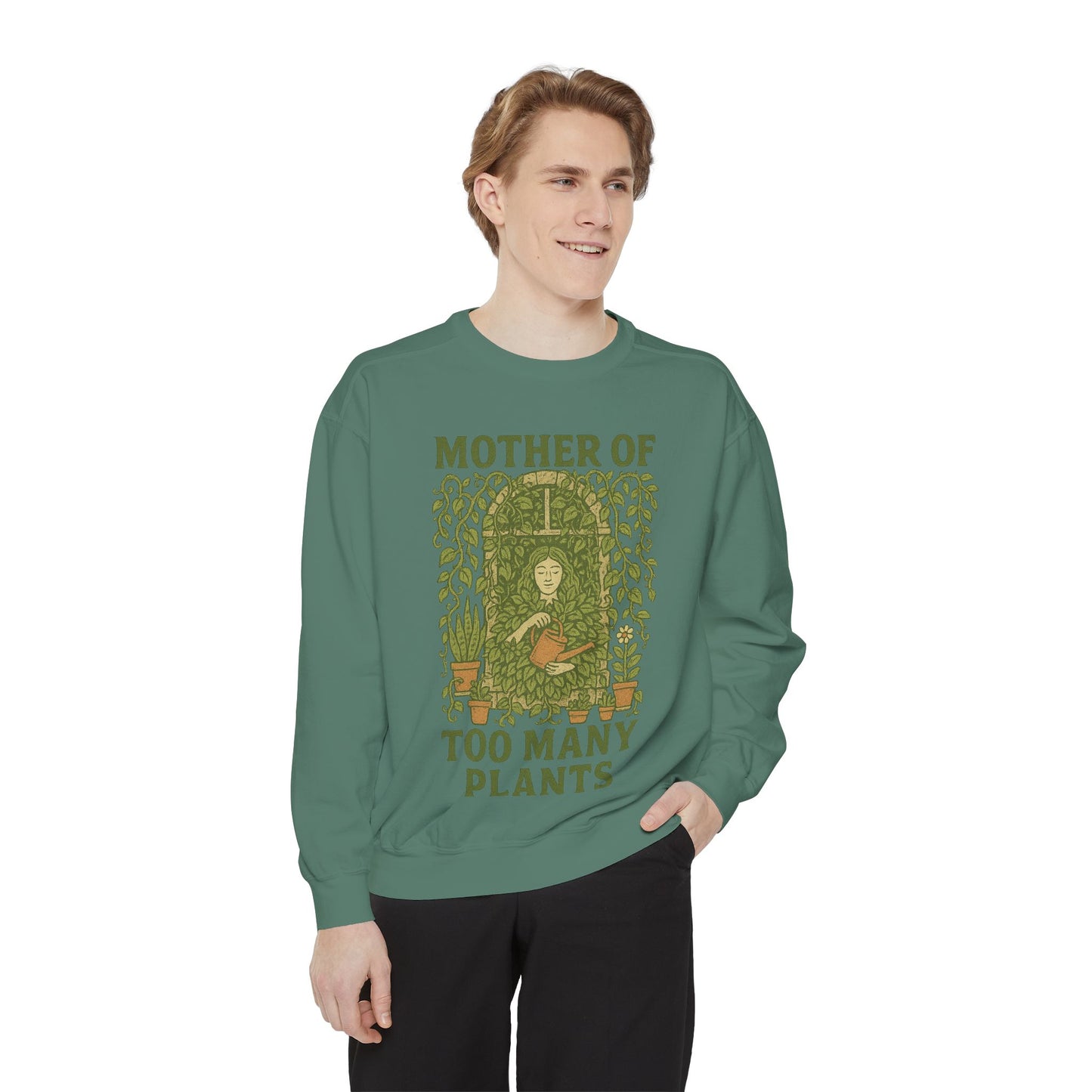 Unisex Sweatshirt | Mother of Too Many Plants - Cozy Gardening Gift, Plant Lover Apparel, Eco-Friendly Fashion