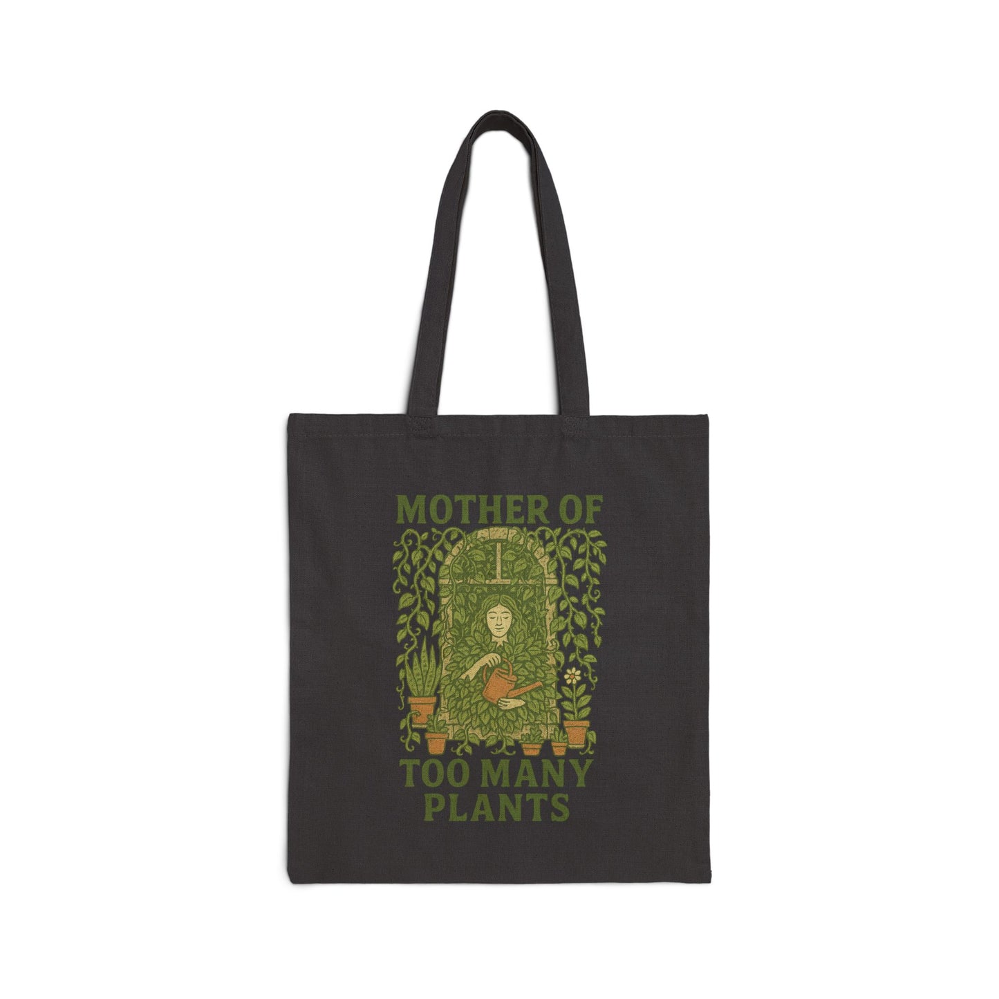 Canvas Tote Bag | Mother of Too Many Plants - Eco-Friendly Bag, Gardening Gift, Shopping Tote, Nature Lover