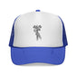 Vintage-Inspired Trucker Cap | Skeleton Hand, Flower Bouquet - Perfect for Outdoor Adventures, Festivals, Country Music Events