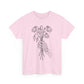 Unisex Heavy Cotton Tee | Skeleton Hand, Flower Bouquet - Casual Summer Top, Gift, Streetwear Fashion, Unique Graphic Shirt