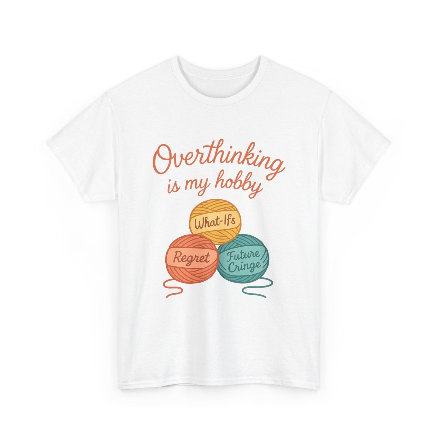 Unisex Heavy Cotton Tee | Overthinking is My Hobby - Perfect for Introverts, Gift for Anxiety Relief, Casual Wear, Stress Management