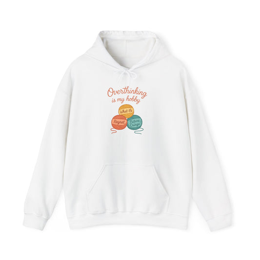 Unisex Heavy Blend™ Hooded Sweatshirt | Overthinking Is My Hobby - Funny Gift for Mental Health Awareness, Casual Wear, Thoughtful Present