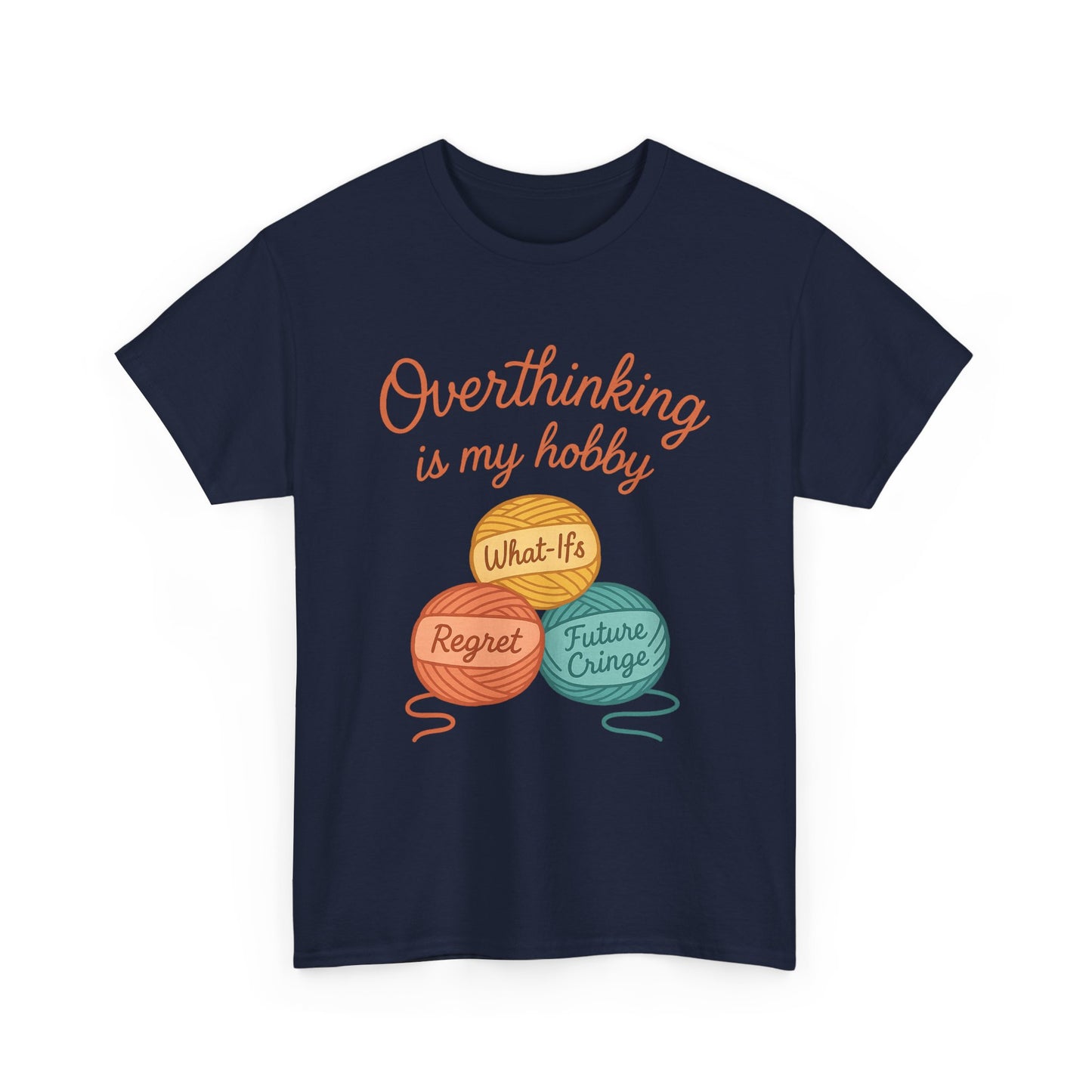Unisex Heavy Cotton Tee | Overthinking is My Hobby - Perfect for Introverts, Gift for Anxiety Relief, Casual Wear, Stress Management