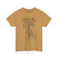 Unisex Heavy Cotton Tee | Skeleton Hand, Flower Bouquet - Casual Summer Top, Gift, Streetwear Fashion, Unique Graphic Shirt