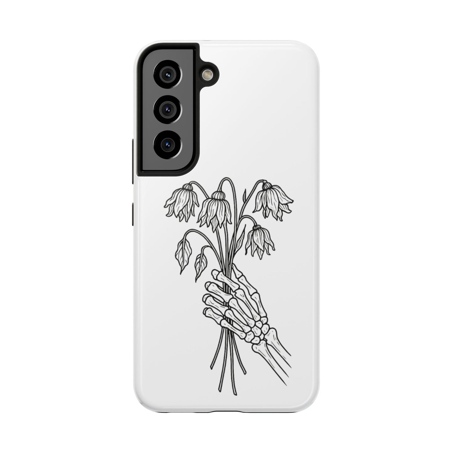 Phone Case | Skeleton Hand, Flower Bouquet - Tough and Stylish, Skeleton Design, Perfect for Grunge Lovers, Unique Gift for Everyday Use