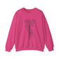 Cozy Unisex Crewneck | Skeleton Hand, Flower Bouquet - Gift for Plant Lovers, Grunge Sweatshirt, Fall Fashion, Casual Outfit
