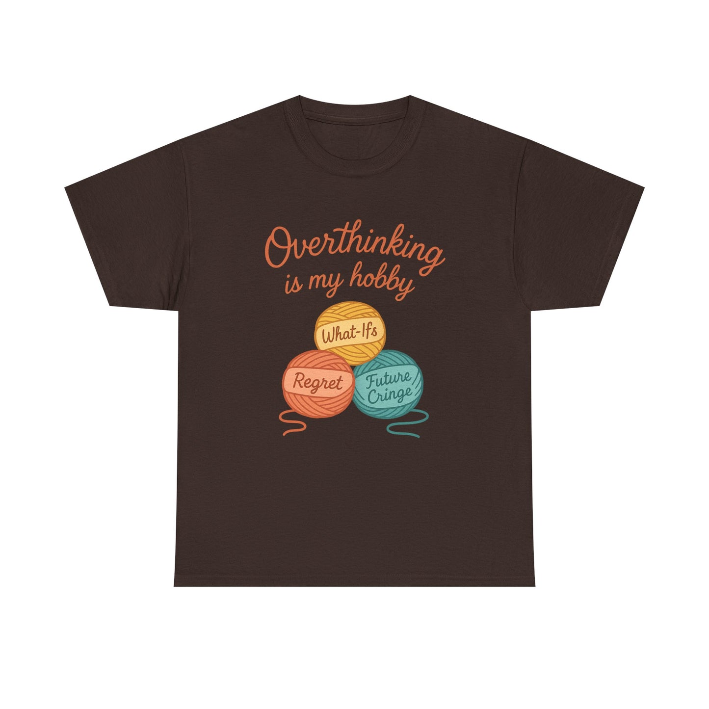Unisex Heavy Cotton Tee | Overthinking is My Hobby - Perfect for Introverts, Gift for Anxiety Relief, Casual Wear, Stress Management