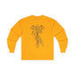 Unisex Ultra Cotton Long Sleeve Tee | Skeleton Hand, Flower Bouquet - Casual Summer Top, Gift, Streetwear Fashion, Unique Graphic Shirt