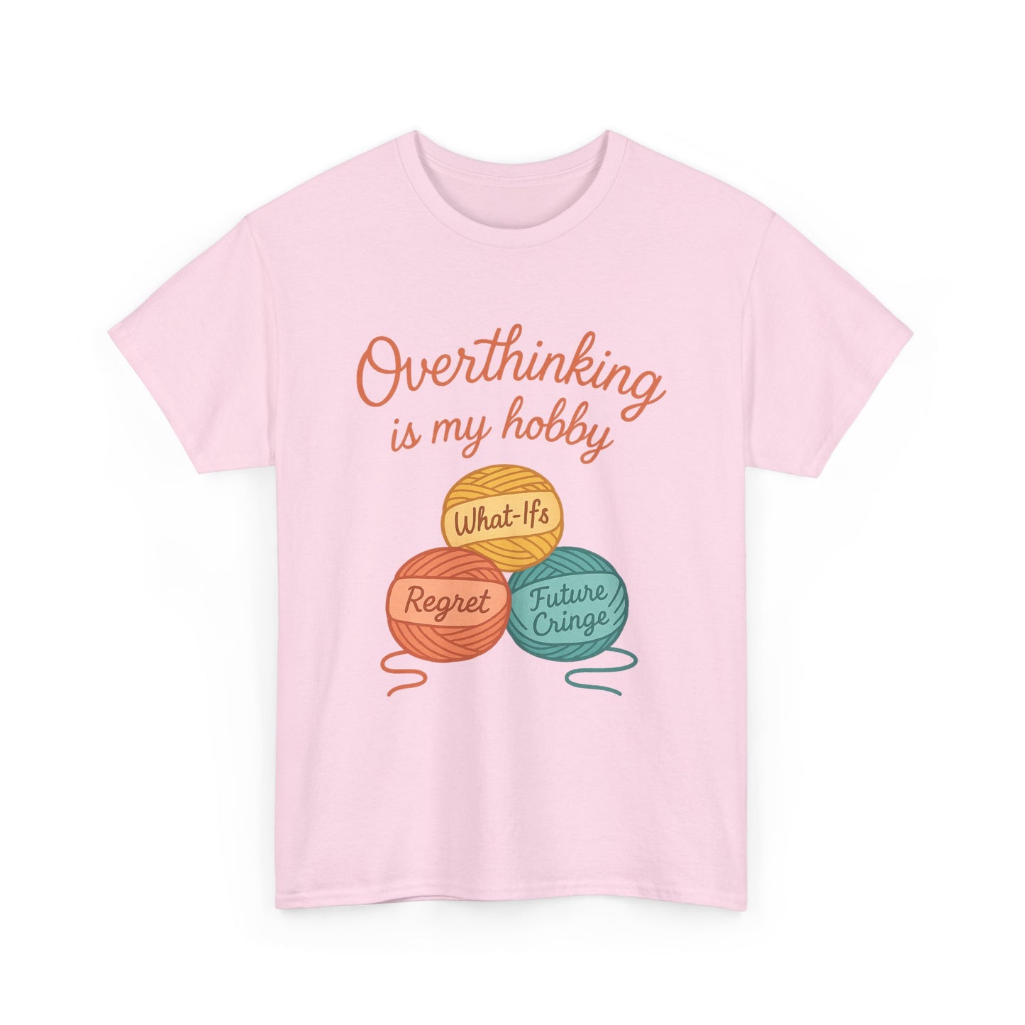 Unisex Heavy Cotton Tee | Overthinking is My Hobby - Perfect for Introverts, Gift for Anxiety Relief, Casual Wear, Stress Management