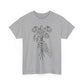 Unisex Heavy Cotton Tee | Skeleton Hand, Flower Bouquet - Casual Summer Top, Gift, Streetwear Fashion, Unique Graphic Shirt