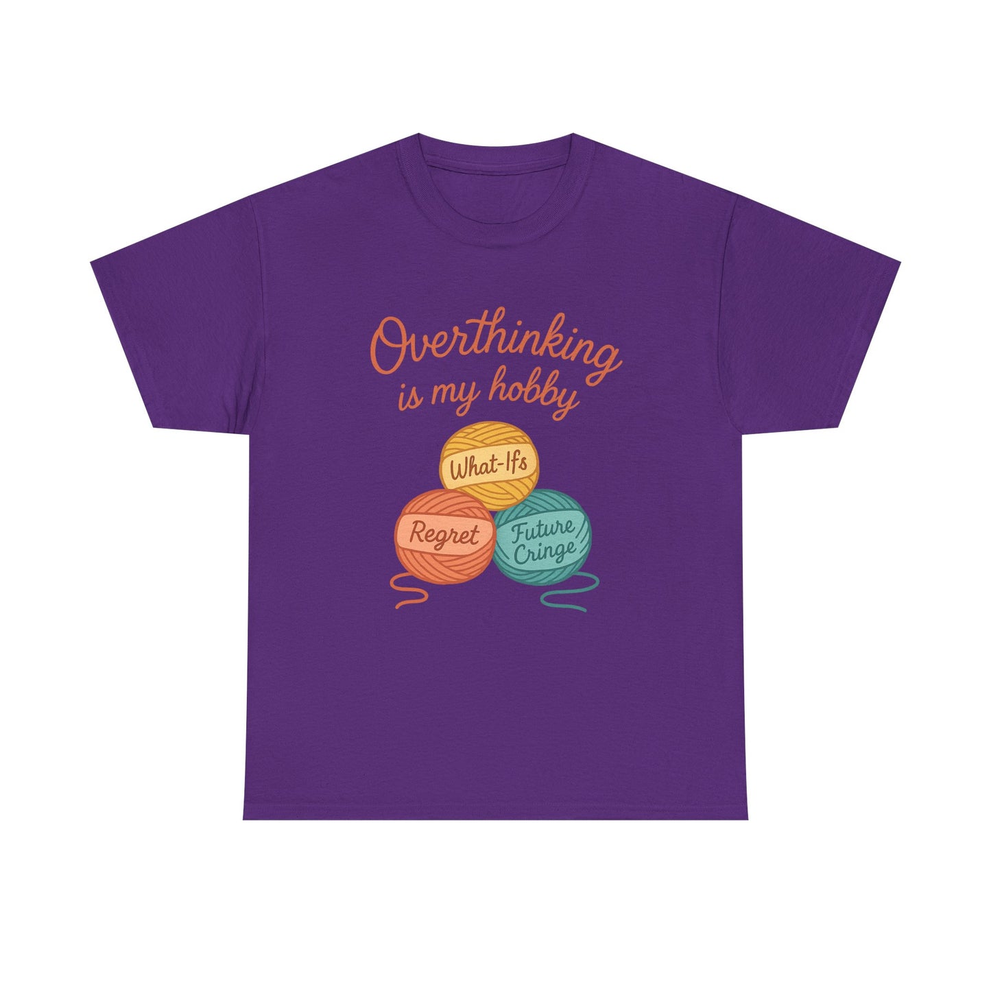 Unisex Heavy Cotton Tee | Overthinking is My Hobby - Perfect for Introverts, Gift for Anxiety Relief, Casual Wear, Stress Management