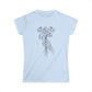 Women's Softstyle Tee | Skeleton Hand, Flower Bouquet - Casual Summer Top, Gift for Her, Streetwear Fashion, Unique Graphic Shirt