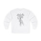 Unisex Ultra Cotton Long Sleeve Tee | Skeleton Hand, Flower Bouquet - Casual Summer Top, Gift, Streetwear Fashion, Unique Graphic Shirt