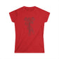 Women's Softstyle Tee | Skeleton Hand, Flower Bouquet - Casual Summer Top, Gift for Her, Streetwear Fashion, Unique Graphic Shirt