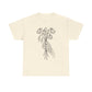 Unisex Heavy Cotton Tee | Skeleton Hand, Flower Bouquet - Casual Summer Top, Gift, Streetwear Fashion, Unique Graphic Shirt