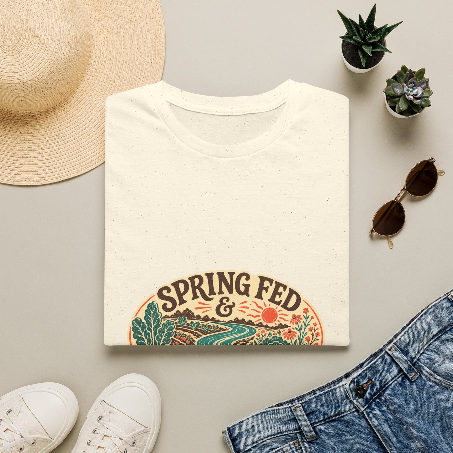 Spring Fed & Homegrown Shirt – San Marcos Texas River & Garden Tee