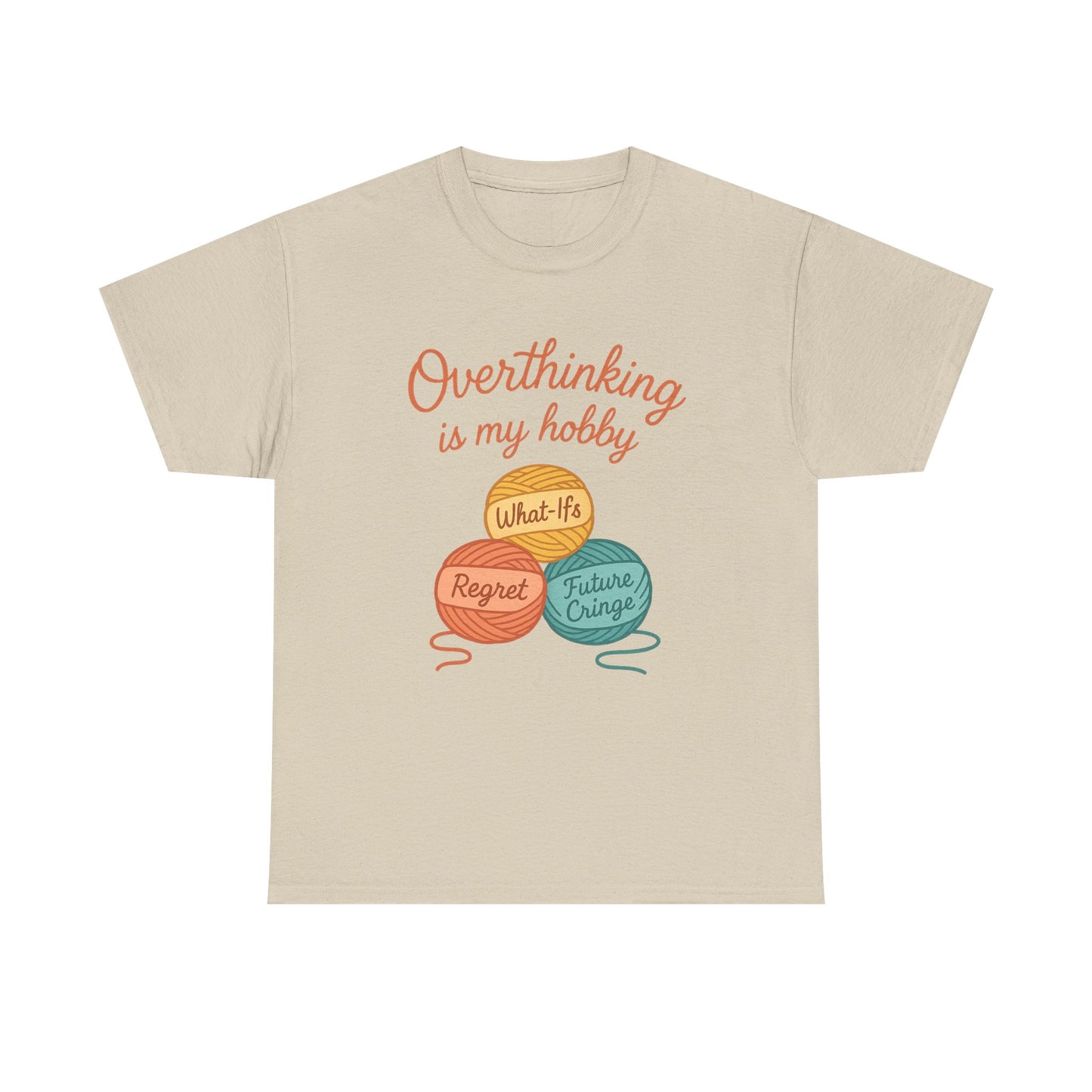 Unisex Heavy Cotton Tee | Overthinking is My Hobby - Perfect for Introverts, Gift for Anxiety Relief, Casual Wear, Stress Management