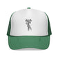 Vintage-Inspired Trucker Cap | Skeleton Hand, Flower Bouquet - Perfect for Outdoor Adventures, Festivals, Country Music Events