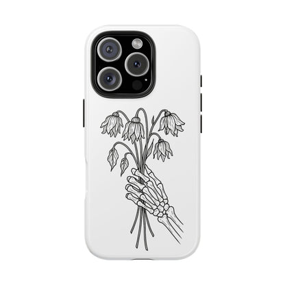 Phone Case | Skeleton Hand, Flower Bouquet - Tough and Stylish, Skeleton Design, Perfect for Grunge Lovers, Unique Gift for Everyday Use