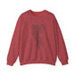 Cozy Unisex Crewneck | Skeleton Hand, Flower Bouquet - Gift for Plant Lovers, Grunge Sweatshirt, Fall Fashion, Casual Outfit