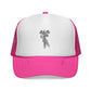 Vintage-Inspired Trucker Cap | Skeleton Hand, Flower Bouquet - Perfect for Outdoor Adventures, Festivals, Country Music Events