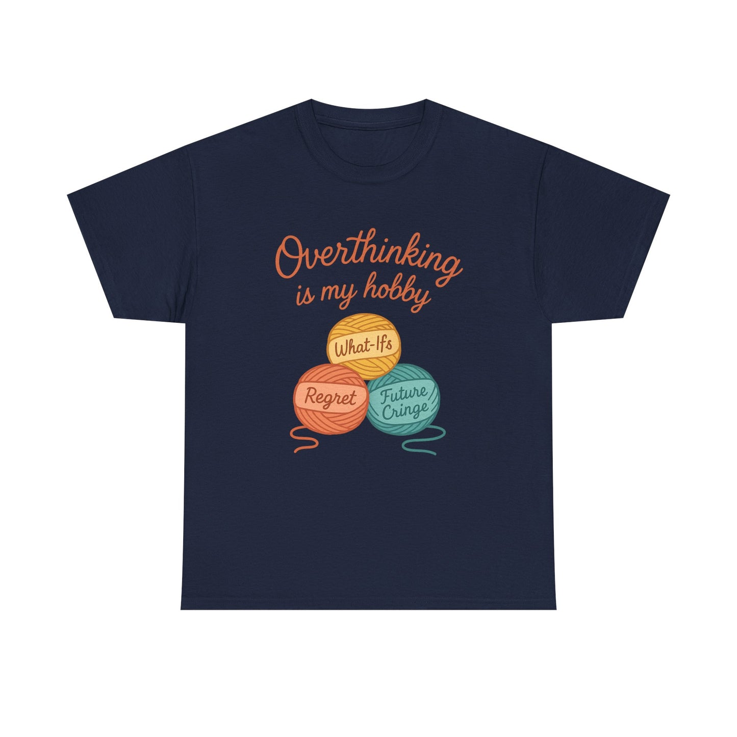 Unisex Heavy Cotton Tee | Overthinking is My Hobby - Perfect for Introverts, Gift for Anxiety Relief, Casual Wear, Stress Management