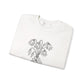 Cozy Unisex Crewneck | Skeleton Hand, Flower Bouquet - Gift for Plant Lovers, Grunge Sweatshirt, Fall Fashion, Casual Outfit