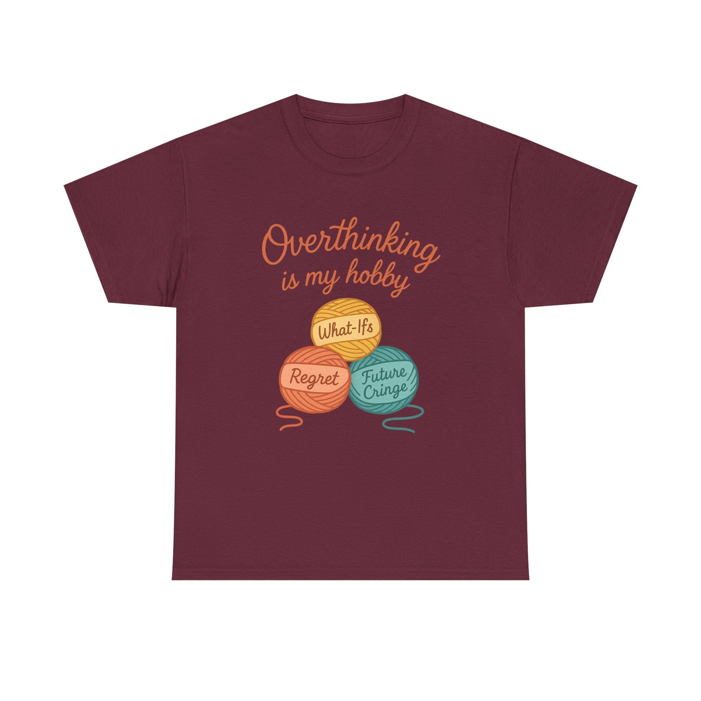 Unisex Heavy Cotton Tee | Overthinking is My Hobby - Perfect for Introverts, Gift for Anxiety Relief, Casual Wear, Stress Management