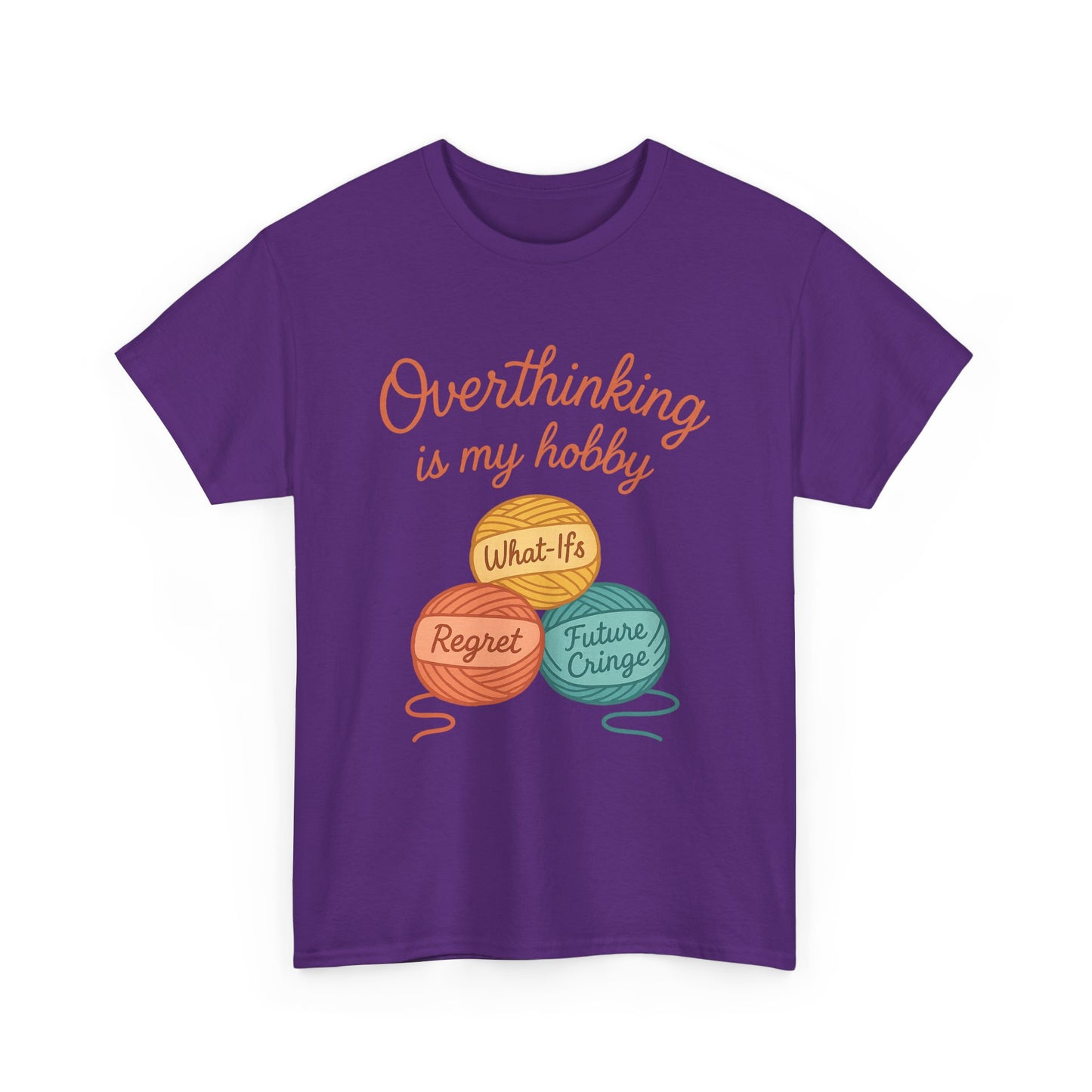Unisex Heavy Cotton Tee | Overthinking is My Hobby - Perfect for Introverts, Gift for Anxiety Relief, Casual Wear, Stress Management