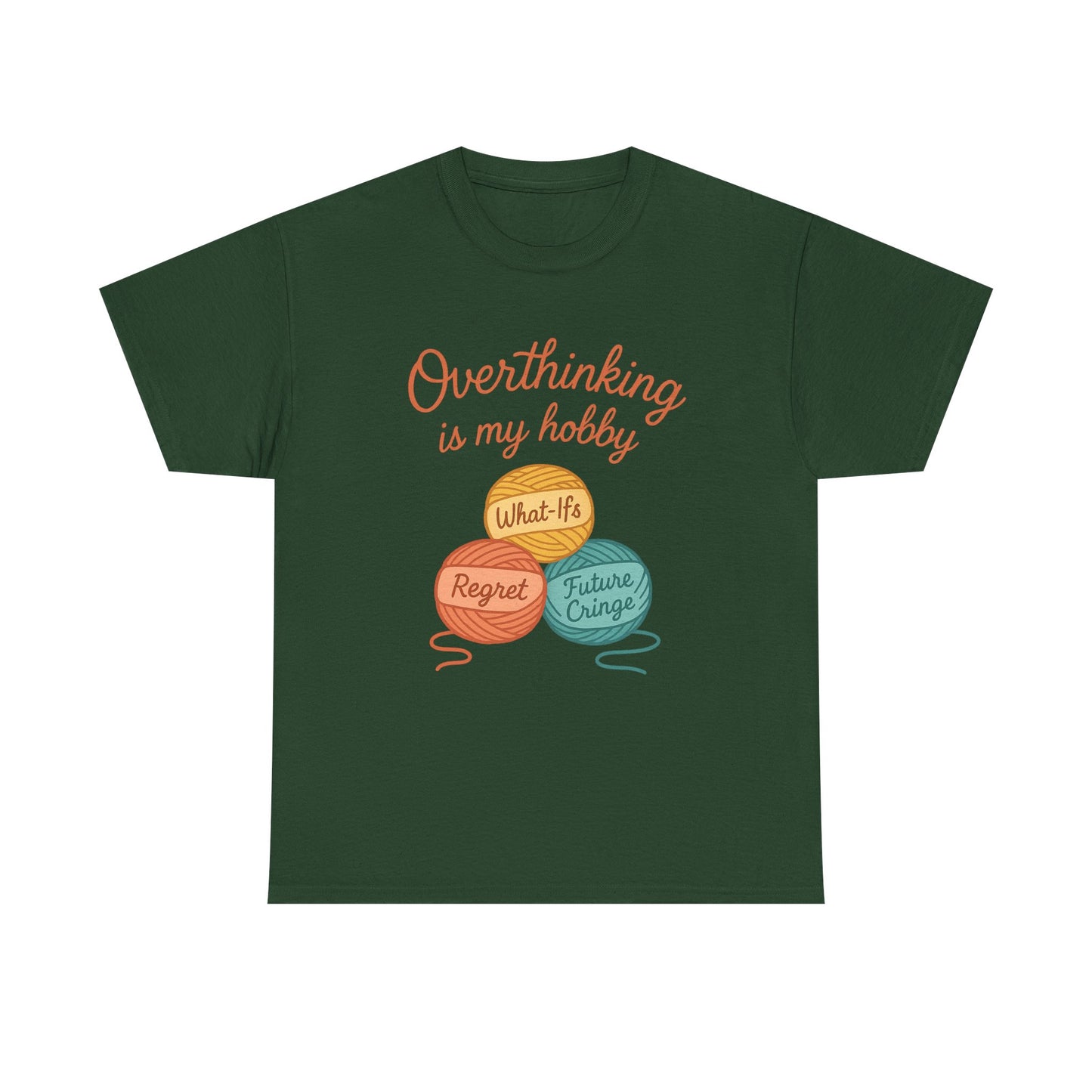 Unisex Heavy Cotton Tee | Overthinking is My Hobby - Perfect for Introverts, Gift for Anxiety Relief, Casual Wear, Stress Management