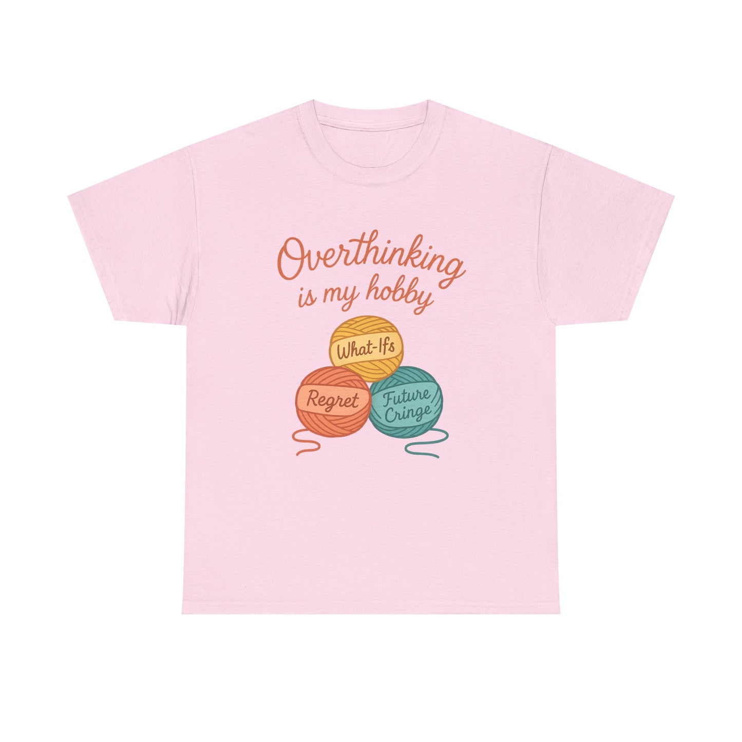 Unisex Heavy Cotton Tee | Overthinking is My Hobby - Perfect for Introverts, Gift for Anxiety Relief, Casual Wear, Stress Management