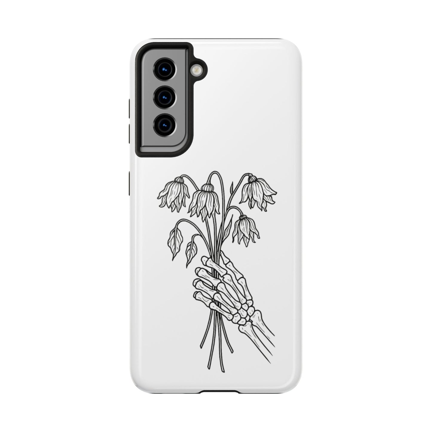 Phone Case | Skeleton Hand, Flower Bouquet - Tough and Stylish, Skeleton Design, Perfect for Grunge Lovers, Unique Gift for Everyday Use