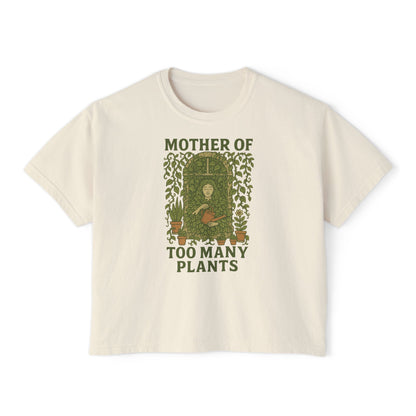 Women's Boxy Tee | Mother of Too Many Plants - Plant Lover Gift, Gardening Shirt, Eco-Friendly T-Shirt