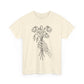 Unisex Heavy Cotton Tee | Skeleton Hand, Flower Bouquet - Casual Summer Top, Gift, Streetwear Fashion, Unique Graphic Shirt