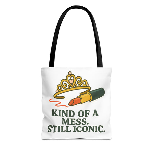 Tote Bag | Kind of a Mess, Still Iconic - Fun Gift for Fashion Lovers, Stylish Grocery Bag, Unique Handbag for Everyday Use