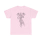 Unisex Heavy Cotton Tee | Skeleton Hand, Flower Bouquet - Casual Summer Top, Gift, Streetwear Fashion, Unique Graphic Shirt