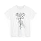 Unisex Heavy Cotton Tee | Skeleton Hand, Flower Bouquet - Casual Summer Top, Gift, Streetwear Fashion, Unique Graphic Shirt