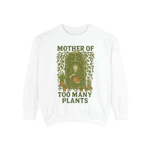 Unisex Sweatshirt | Mother of Too Many Plants - Cozy Gardening Gift, Plant Lover Apparel, Eco-Friendly Fashion