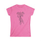 Women's Softstyle Tee | Skeleton Hand, Flower Bouquet - Casual Summer Top, Gift for Her, Streetwear Fashion, Unique Graphic Shirt